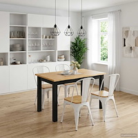 vidaXL Matbord EKAI Svart 112 x 70 x 76,5 cm Massiv furu