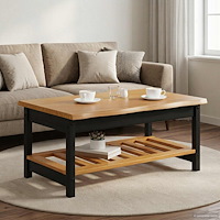 vidaXL Kaffeebord EKAI Svart 100 x 60 x 45,5 cm Massiv furu