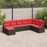vidaXL Soffset med kudde 6 pcs konstrotting