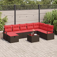 vidaXL Soffset med kudde 5 pcs konstrotting