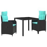vidaXL Utomhusmatbord 3 pcs konstrotting