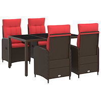 vidaXL Utomhusmatbord 5 pcs konstrotting