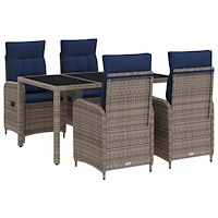 vidaXL Utomhusmatbord 5 pcs konstrotting