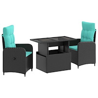 vidaXL Utomhusmatbord 3 pcs konstrotting