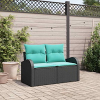 vidaXL Trädgårdsoffa Svart 124 x 62 x 85 cm konstrotting