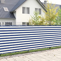 vidaXL Balkongskärm 200 x 300 cm Tyg med PU-beläggning Blå och Vit