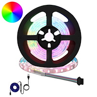 vidaXL LED Band 12 pcs Svart och Transparent 1200 mm Koppar och plast