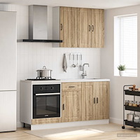 vidaXL Köksenhet PORTO 5 pcs Sonoma-ek Konstruerat trä