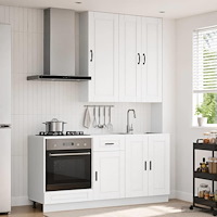 vidaXL Köksenhet PORTO 5 pcs Vit Konstruerat trä