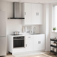 vidaXL Köksenhet PORTO 5 pcs Vit högglans Konstruerat trä
