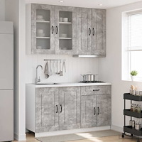 vidaXL Köksenhet KALMAR 4 pcs Betonggrå Konstruerat trä