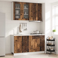 vidaXL Köksenhet KALMAR 4 pcs Gammalt trä Konstruerat trä