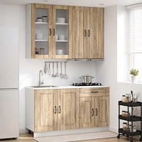 vidaXL Köksenhet KALMAR 4 pcs Sonoma-ek Konstruerat trä