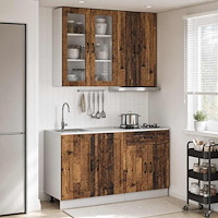 vidaXL Köksenhet KALMAR 4 pcs Gammalt trä Konstruerat trä