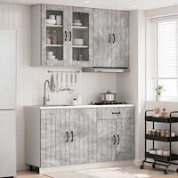 vidaXL Köksenhet LUCCA 4 pcs Betonggrå Konstruerat trä