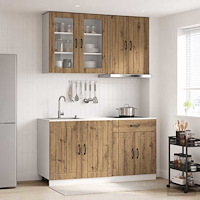 vidaXL Köksenhet LUCCA 4 pcs Artisan-ek Konstruerat trä