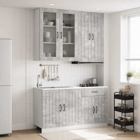 vidaXL Köksenhet LUCCA 4 pcs Betonggrå Konstruerat trä