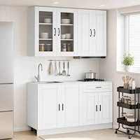 vidaXL Köksenhet PORTO 4 pcs Vit Konstruerat trä