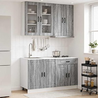 vidaXL Köksenhet PORTO 4 pcs Grå Sonoma Konstruerat trä