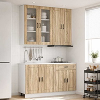 vidaXL Köksenhet PORTO 4 pcs Sonoma-ek Konstruerat trä