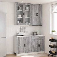 vidaXL Köksenhet PORTO 4 pcs Grå Sonoma Konstruerat trä