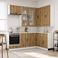 vidaXL Köksenhet LUCCA 8 pcs Artisan-ek Konstruerat trä