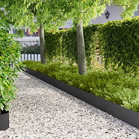 vidaXL Kant för gräsmatta 20 pcs 100 x 25 cm Stål Svart