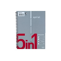 BANTEX Bantex anteckningsblock med spiral A5+ 5in1 med linjer 5x15...