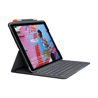Logitech Logitech Slim Folio - tangentbord och foliefodral - QWERTZ - schweizisk - oxford-grå Inmatningsenhet