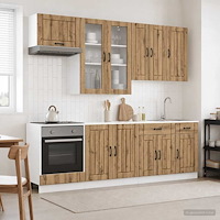 vidaXL Köksenhet LUCCA 8 pcs Artisan-ek Konstruerat trä