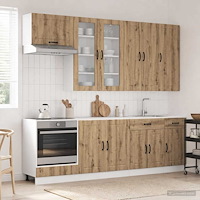 vidaXL Köksenhet LUCCA 8 pcs Artisan-ek Konstruerat trä