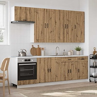 vidaXL Köksenhet PORTO 8 pcs Artisan-ek Konstruerat trä