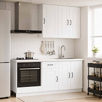 vidaXL Köksenhet KALMAR 5 pcs Vit Konstruerat trä