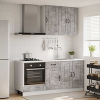 vidaXL Köksenhet KALMAR 5 pcs Betonggrå Konstruerat trä