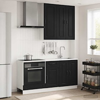 vidaXL Köksenhet KALMAR 5 pcs Svart Konstruerat trä