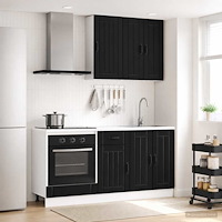 vidaXL Köksenhet LUCCA 5 pcs Svart Konstruerat trä
