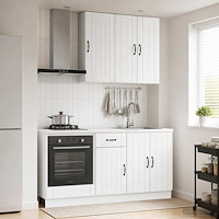 vidaXL Köksenhet LUCCA 5 pcs Vit högglans Konstruerat trä