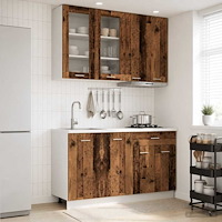 vidaXL Köksenhet LYON 4 pcs Gammalt trä Konstruerat trä