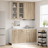 vidaXL Köksenhet LYON 4 pcs Sonoma-ek Konstruerat trä