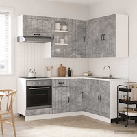 vidaXL Köksenhet LUCCA 8 pcs Betonggrå Konstruerat trä
