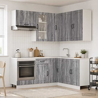 vidaXL Köksenhet LUCCA 8 pcs Grå Sonoma Konstruerat trä