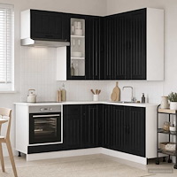 vidaXL Köksenhet LUCCA 8 pcs Svart Konstruerat trä