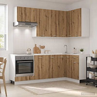 vidaXL Köksenhet LYON 8 pcs Artisan-ek Konstruerat trä