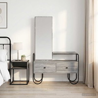 vidaXL Smyckebord Grå Sonoma 100 x 36,5 x 136 cm Konstruerat trä