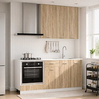 vidaXL Köksenhet LYON 5 pcs Sonoma-ek Konstruerat trä