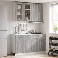 vidaXL Köksenhet LYON 4 pcs Grå Sonoma Konstruerat trä