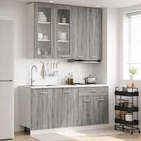 vidaXL Köksenhet LYON 4 pcs Grå Sonoma Konstruerat trä
