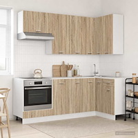 vidaXL Köksenhet LYON 8 pcs Sonoma-ek Konstruerat trä