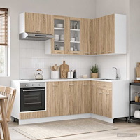 vidaXL Köksenhet LYON 8 pcs Sonoma-ek Konstruerat trä