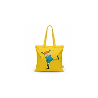 Nordic Souvenir Tygkasse, Pippi, gul med bälg 43 x 35 cm